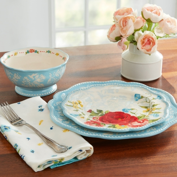 ❤️ 12-Piece New Pioneer Woman Sweet Rose  Dinnerware Set - Picture 4 of 4